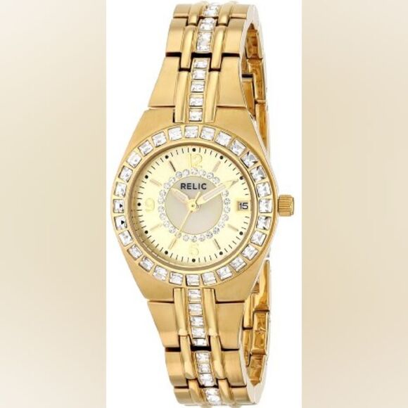 Relic by Fossil Womens Queen's Court Quartz Stainless Steel Goldtone Sport Watch - Picture 1 of 11